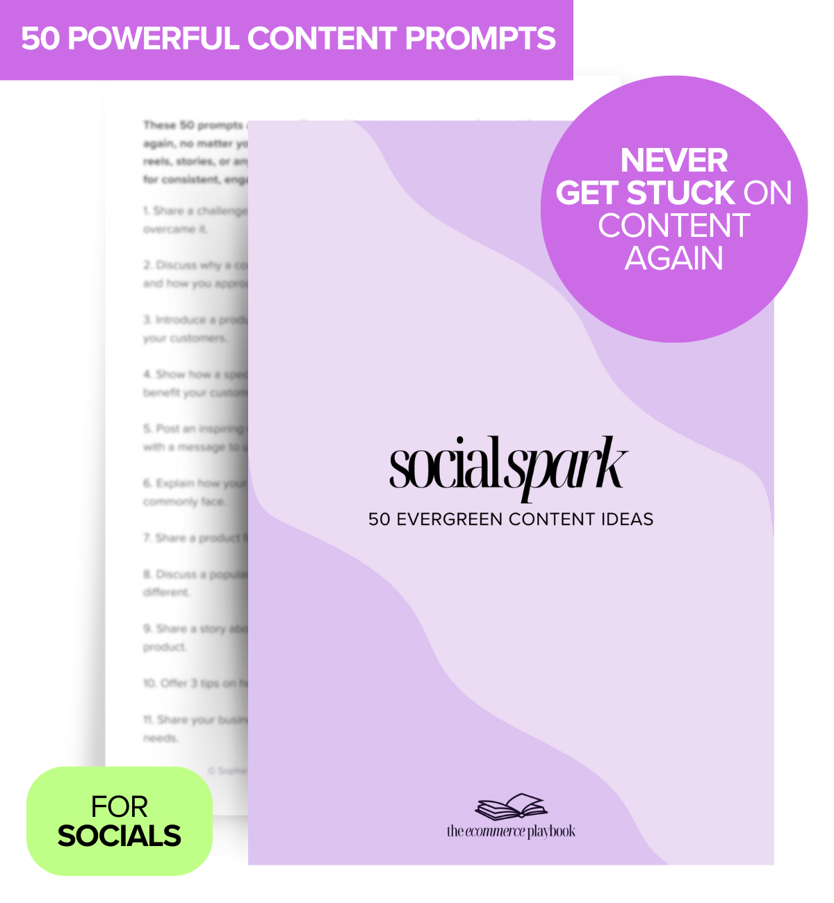 Social Spark: 50 Evergreen Content Ideas for Product Based Business'